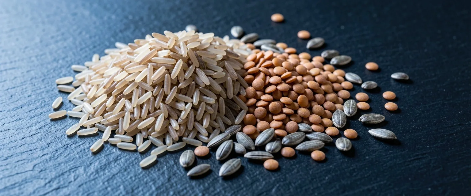 Whole grains and seeds as B-vitamin sources